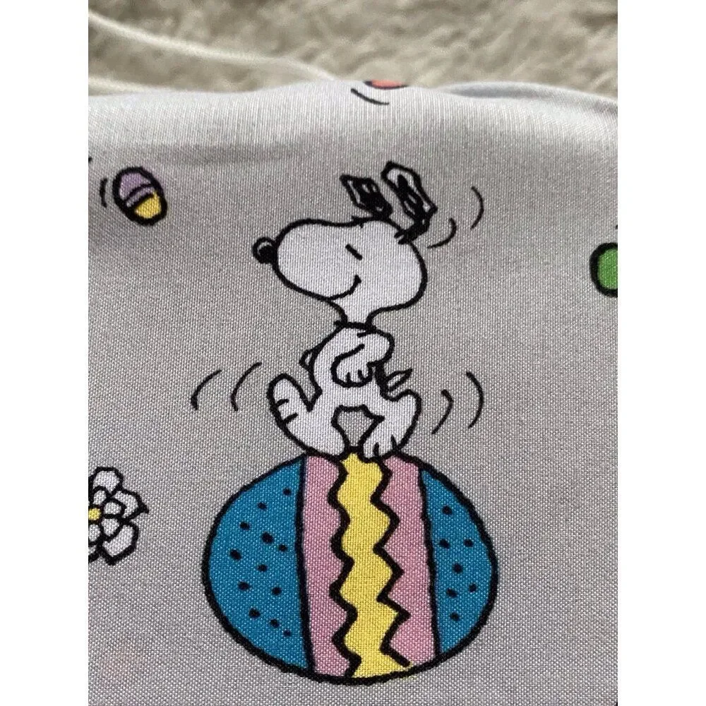 Peanuts Snoopy Easter Egg Bunny Floral QUEEN‎ Sz Sheet Set Soft Grey NEW
